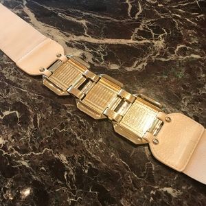 Bebe gold and tan stretchy belt/small